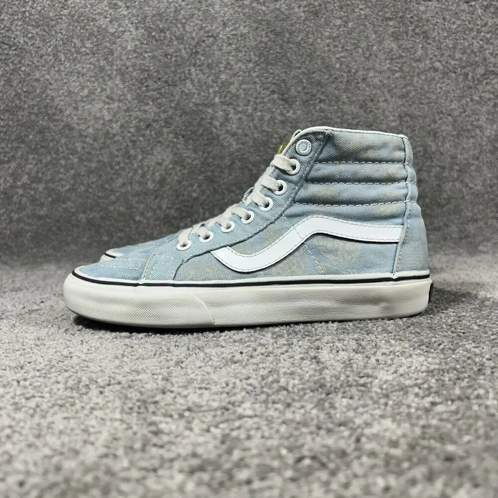 Vans Sk8 Hi Tapered Denim Women's Sz 6.5 Winter Sky Marshmallow Blue Skate Shoes